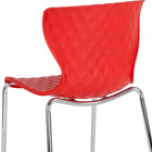Flash Furniture Lowell Contemporary Design Plastic Stack Chair - Red-Ergonomically Contoured Design