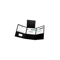 Oxford Letter-Size 3-Pocket Tri-Fold Pocket Folders, 20 Pack, Black-Three pockets help keep documents organized