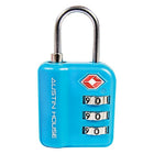 Austin House Travel Sentry 3 Dial Combination Padlock - Assorted Colours-Each lock has a special code, which is used by the TSA and other security agencies to know which tool to use to open the lock