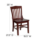 Flash Furniture HERCULES Series School House Back Mahogany Wood Restaurant Chair-Mahogany Wood Frame Finish
