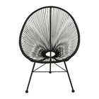 Plata Import Acalco Chair, Black Seat, Black Frame (WR-1350-BLK)-Lounge Chair
