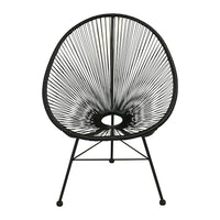 Plata Import Acalco Chair, Black Seat, Black Frame (WR-1350-BLK)-Lounge Chair