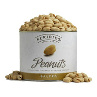 Feridies Virginia Salted Peanuts In Tin - Large Tub-Feridies Virginia Peanuts are cooked in pure peanut oil and lightly salted to maintain the peanuts’ distinctive flavor and healthy qualities.
