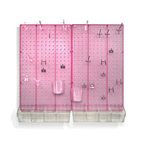 Azar Displays Pegboard Organizer Kit, Pink Frosted (900945-PNK)-Perfect for garages, craft rooms and dorm rooms