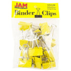 JAM Paper Office Desk Supplies Bundle, Jumbo Paper Clips & Medium Binder Clips, Yellow (4218339ye)-One pack of each
