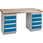 Kleton Pre-Designed Workbenches - Dual Drawers - 2500 Lbs. Cap. - 60" W x 36" D - 34" H-Capacity: 2500 lbs.