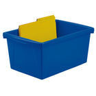 Storex 5.5 Gallon (21L) Classroom Storage Bin - Assorted Colours - 6 Pack-5.5 gallon capacity, 14-inch deep interior holds legal size paper
