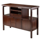 Winsome Diego Buffet/Sideboard Table-Buffet Table size is  46"W x 16"D x 34"H.  Two open Shelves size is 12"W x 14"D x 12" Clearance.