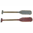 Cathay Importers Rustic Wood Paddle Wall Decor, Antique Burgundy and Blue, Small, 2 Pack (EC-09-0715)-Solid fir wood construction with metal hardware for hanging