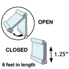 Azar Displays 1.25"H Flip Up C-Channel, Clear, 5 Pack (600050)-2