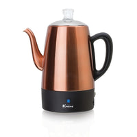 Euro Cuisine PER08 8 Cup Electric Coffee Percolator with Keep Warm Function, Copper Finish-Stainless steel with Copper finish Coffee Percolator lets you brew and serve in style