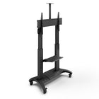 Kanto Height Adjustable Rolling TV/AV Cart with Adjustable Shelf for 60"-100" TVs - Black-Accommodates VESA sizes from 200x200 to 1000x600