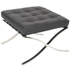 Nicer Furniture Pavilion Ottoman - Black-Upholstered in 100% Genuine Leather front, leather match back- very soft and supple