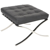 Nicer Furniture Pavilion Ottoman - Black-Upholstered in 100% Genuine Leather front, leather match back- very soft and supple