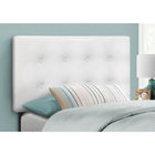 Monarch Specialties 6002T Twin Size Headboard - White Leather-Look-Product dimensions: 47.5"H x 42.25"L x 3"D