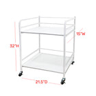 FuTECH Metal Shelf Rack - 15"W x 21.5"D x 32"H - White-15"W x 21.5"D x 32"H