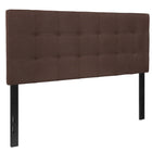 Flash Furniture Bedford Tufted Upholstered Full Size Headboard - Dark Brown Fabric-Panel Headboard