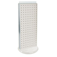 Azar Displays 20" x 8" 2-Sided Non-Revolving Pegboard Counter Unit, White Solid (700509-WHT)-Great way to showcase a featured product at the customer's eye level