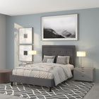 Flash Furniture Roxbury Full Size Tufted Upholstered Platform Bed - Dark Grey Fabric-Dark Grey Fabric Upholstery