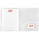 JAM Paper Plastic Heavy Duty Two Pocket Folders, Clear, 12 Pack (3383Hcldg)-2 pocket