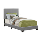 Monarch Specialties 5912T Twin Size Bed - Grey Leather-Look-Modern contemporary styling