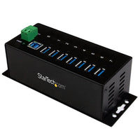 StarTech 7-Port Industrial USB 3.0 Hub, ESD and Surge Protection-Protects your connected devices with 15kV ESD protection and 350 W surge protection
