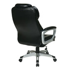 Office Star Worksmart Executive Chair with Adjustable Headrest, Black-Padded loop