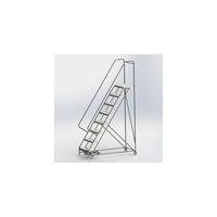 Tri-Arc Manufacturing Aluminum Rolling Ladder, Step Width: 24", Step Type: Serrated, No. of Steps: 8 (WLAR108245)-No. of Steps: 8