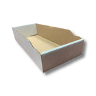 Abbey Industries Open Top Bin Boxes - White - 18" L x 8" W x 4" H - 50 Pack-Great for organizing supplies and inventory