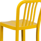 Flash Furniture 30" High Yellow Metal Indoor-Outdoor Barstool with Vertical Slat Back-Footrest