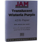 JAM Paper Translucent Vellum Cardstock, 8.5 x 11, 43lb Wisteria Purple, 250/ream (1592216B)-Wisteria purple