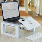 Quartet Desktop Glass Monitor Riser - White-5 Year Limited Manufacturer Warranty