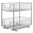 TRINITY 2-Tier Sliding Wire Drawer, Chrome (TBFC-2206)-Drawers can be attached to cabinets (both kitchen and bath) 13" or wider