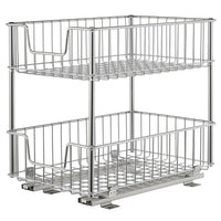TRINITY 2-Tier Sliding Wire Drawer, Chrome (TBFC-2206)-Drawers can be attached to cabinets (both kitchen and bath) 13" or wider