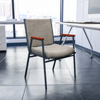 Flash Furniture HERCULES Series Heavy Duty Fabric Stack Chairs with Arms - Grey - 4 Pack-.625" Thick Plywood Seat