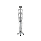 Eddie's Hang-Up Display Ltd. Floorstanding Metal Eyewear Spinner, Holds 72 Pairs, Silver (300155)-Display rack for eyewear that spins and has mirrors at the top