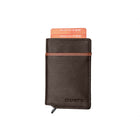 Champs Leather RFID Secure Case Wallet - Khaki-2 exterior credit card slots to carry your most important cards and ID