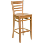 Flash Furniture HERCULES Series Ladder Back Natural Wood Restaurant Barstool-800 lb. Weight Capacity