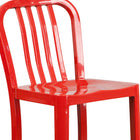 Flash Furniture 30" High Red Metal Indoor-Outdoor Barstool with Vertical Slat Back-Footrest