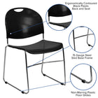 Flash Furniture HERCULES Series Black Ultra-Compact Stack Chair with Chrome Frame-Carrying Handle Cutout for Easy Movement