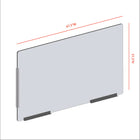 Mark Maker Modular Sneeze Guard Side - 47.5" W x 31.5" H panel 1/4" Clear Acrylic - 2 12" aluminum bottom rails-18" living hinge-Made from 1/4” clear acrylic.