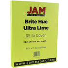 JAM Paper Bright Colour Cardstock, 8.5 x 11, 65lb Ultra Lime Green, 250/ream (104067B)-Ultra Lime green