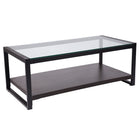 Flash Furniture Rosedale Glass Coffee Table with Black Metal Frame-Contemporary Style