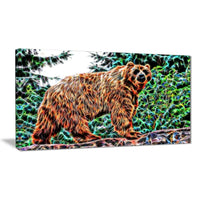 Designart Brown Bear Animal Canvas Art, Multiple Sizes, (PT2434-32-16)-Print