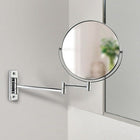 Cosmo 8" Magnifying Wall Mount Mirror, Chrome-Arm extends up to 14in