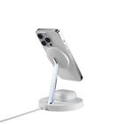 SwitchEasy MagPower 2-in-1 Wireless Charging Stand with MagSafe - White-Supports portrait and landscape modes