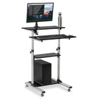 Mount-It Mobile Stand Up Desk / Height Adjustable Computer Work Station (Stand-Up Desk + Monitor Mount)-Standing computer cart has a weight capacity of 132 lbs