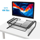 ShoppingAll Metal Mesh Monitor Desk Stand Riser Printer Stand Holder with Drawer Organizer-Features sliding storage drawer to store your documents, stationery, and other accessories and keep your desk organized.