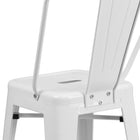 Flash Furniture 24" High Metal Indoor-Outdoor Counter Height Stool with Back - White-Drain Hole in Seat