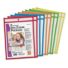 Charles Leonard Reusable Dry Erase Pockets, Set of 10-Save paper and money by reusing the same sheets over and over